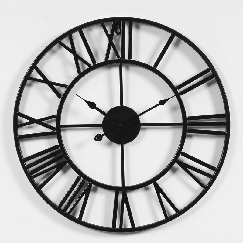 

Nordic Retro Large Wall Clock Modern Silent Creative American Metal Clocks Wall Home Decor Wood Watch Living Room Decor Gift