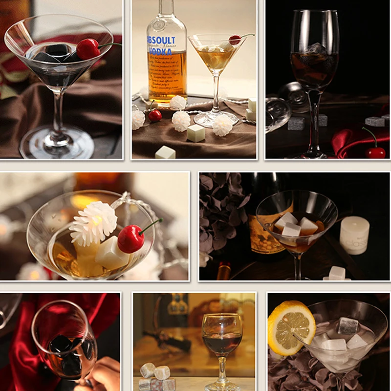 6 шт./партия натуральный виски мгновенный охладитель охлаждающие кубики для вино