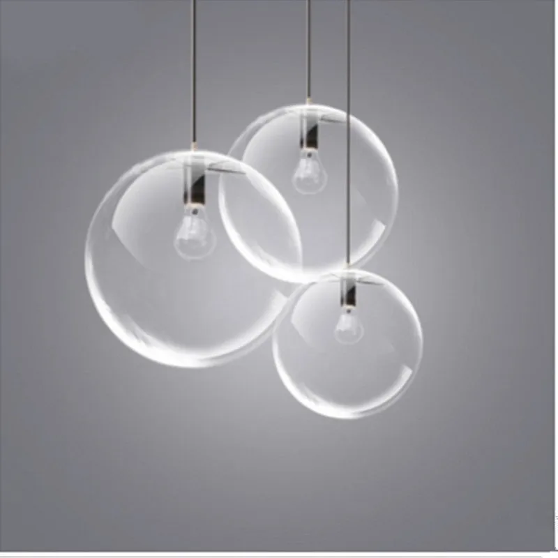 Люстра со стеклянными шариками в нордическом стиле минималистская