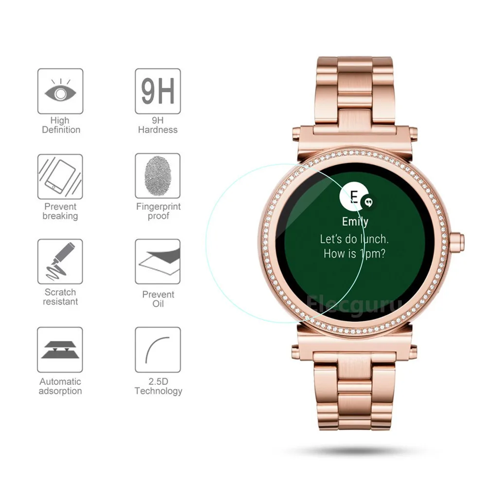 Закаленное стекло для защиты экрана для Майкл Корс доступ Sofie Gen 2 Smartwatch 9H Защита от царапин защитная стеклянная пленка [3 упаковки]