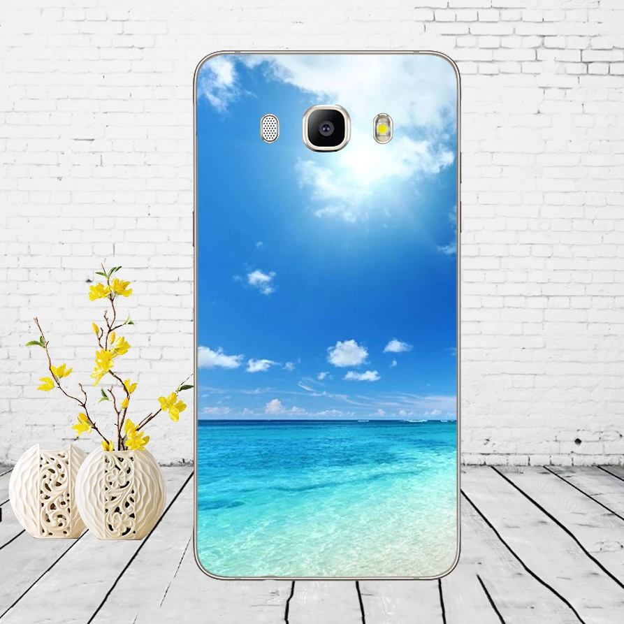 Летний пляж на закате на море пальмы чехол с елкой Крышка для samsung Galaxy a3 a5 A6 A8 j3 j5 j7