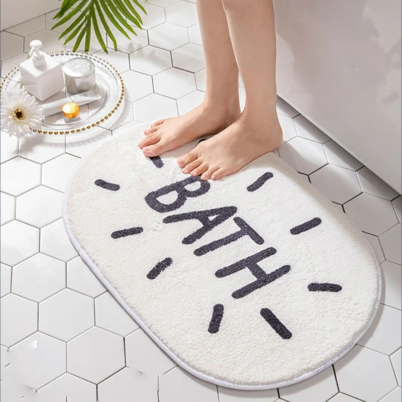 

Nordic Simple Entrance Door Mat Absorbent Non-slip Bath Mats Retro Carpets Bedroom Balcony Doormat Living Room Home Decoration