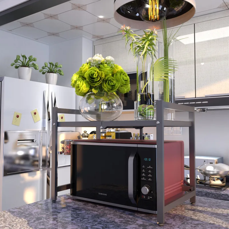 

1 Pcs Household Appliances Folding Microwave Oven Storage Shelf Kitchen Accessories One Second Opening Closing Free Installation