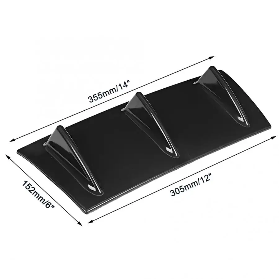 Спойлер для заднего бампера Акула 3-плавник дефлектор губ Диффузор маленький