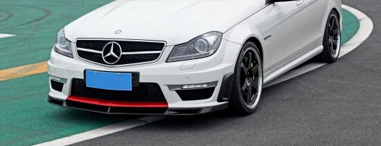 W204 наклейка из углеродного волокна для переднего бампера бокового
