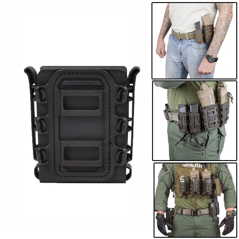 

Tactical Molle Magazine Pouch for Ar15 M4 5.56 7.62 Fast Mag Quick Release Soft Shell Rifle Mag Box