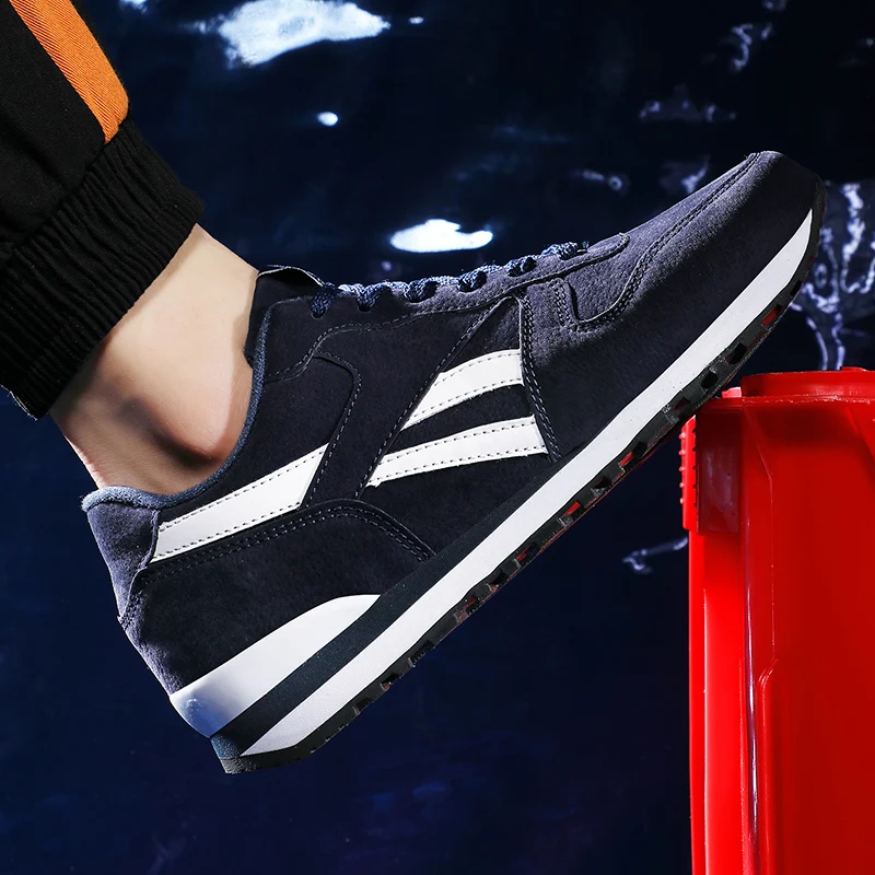 

New Genuine Leather Sneakers Men Non-slip Casual Running Shoes Couple Outdoor Casual Sports Walking Shoes Lightweight Flat Shoes
