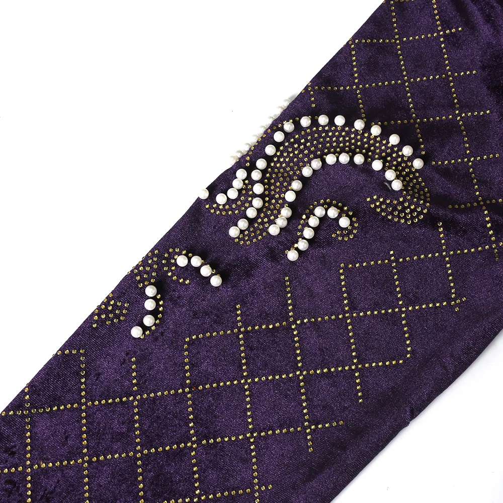 

HAOOHU Velvet 2 Piece Set Women African Clothes Autumn Winter Africa Pattern Plus Size Nail bead + hot drill Fashion Suit