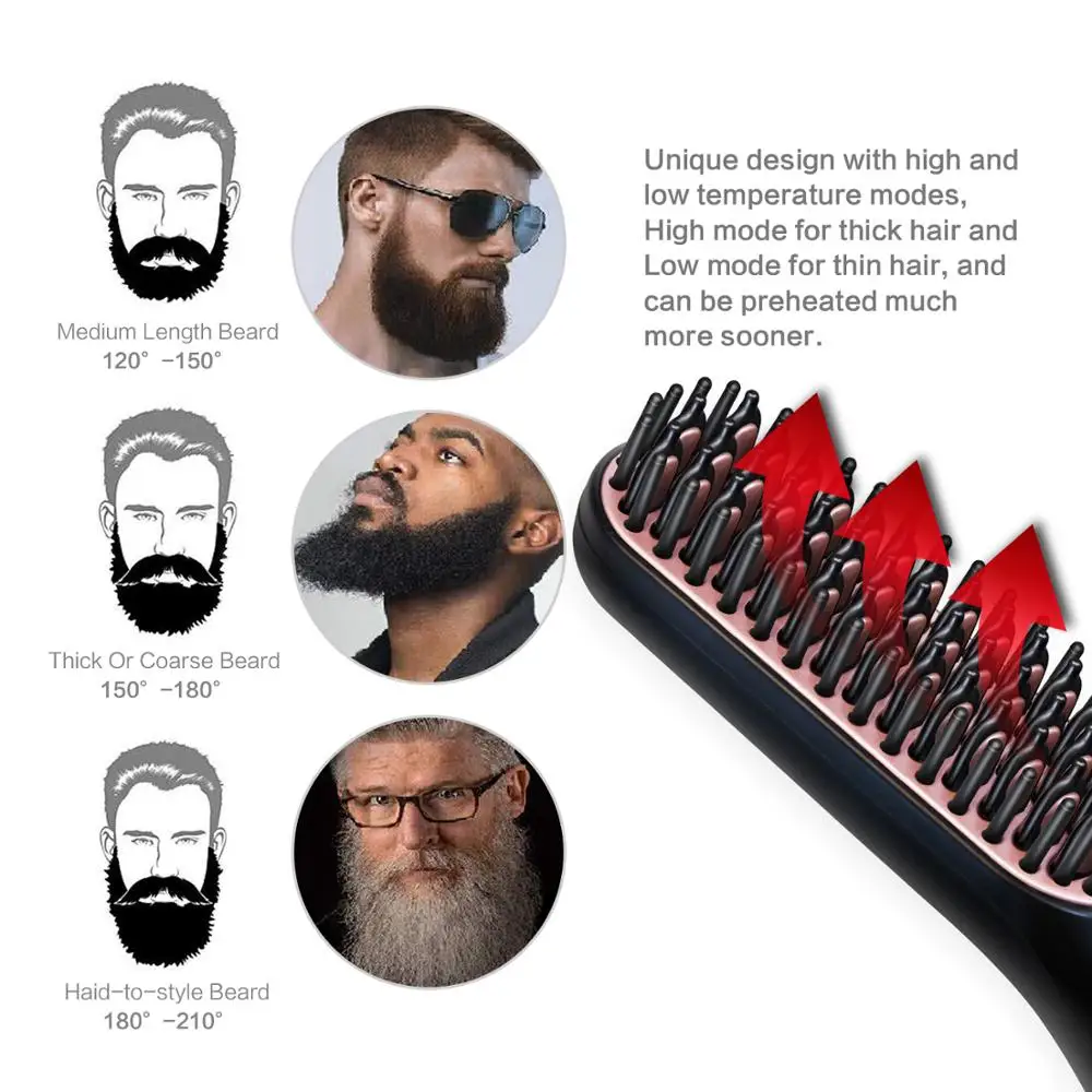 3 in 1 Multifunctional Hair Comb Brush Beard Straightener Straighten Straightening Curler Quick Styler | Красота и здоровье