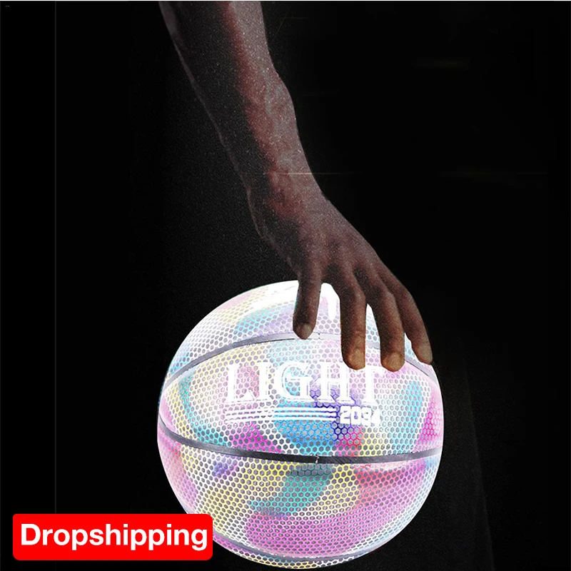 Светящийся уличный резиновый баскетбольный мяч из ПУ резины люминесцентный