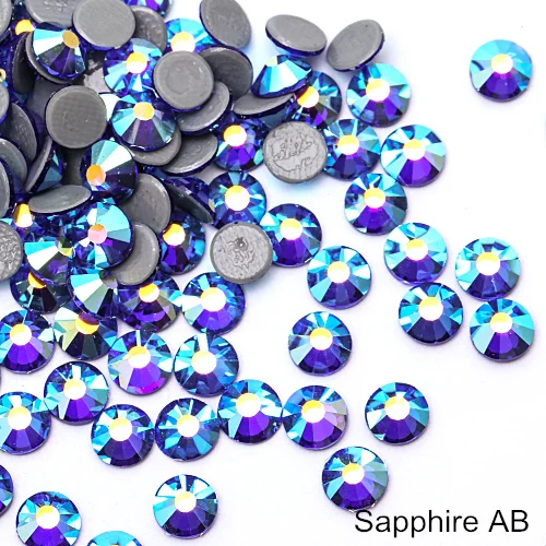Sapphire AB SS16 SS20 Блеск стразы Горячая фиксация стразы 1440 шт./упак. кристалл AB Hot Fix стразы одежда свадебное платье E7021 - Цвет: Sapphire AB