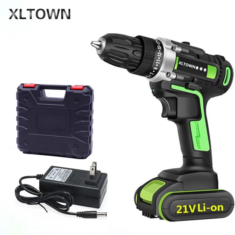 XLTOWN 12/16. 8/21v аккумуляторная электрическая дрель Перезаряжаемые литий Батарея многофункциональная электрическая отвертка Мощность инструменты сверла по металлу