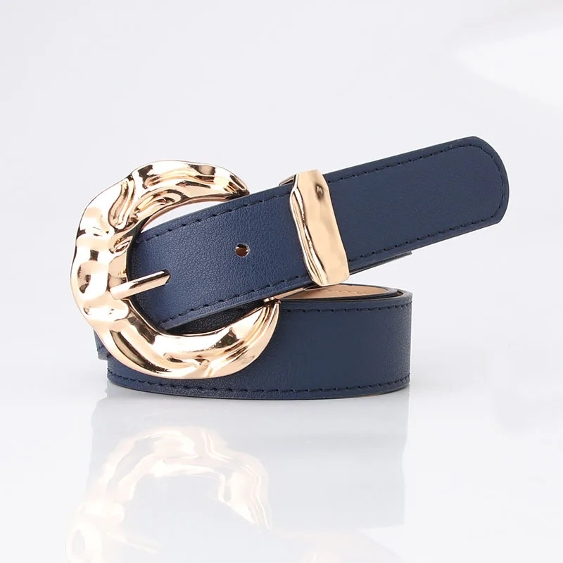 

Ladies Belts Fashion Luxury Cowgirl Leather Belts Jeans Trouser Waistband Big Metal Buckle for Women Female Student Girls
