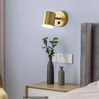 nordic led wall lamp with button switch modern wall light for living room bedroom indoor lighting sconce fixtures ac 90 260v