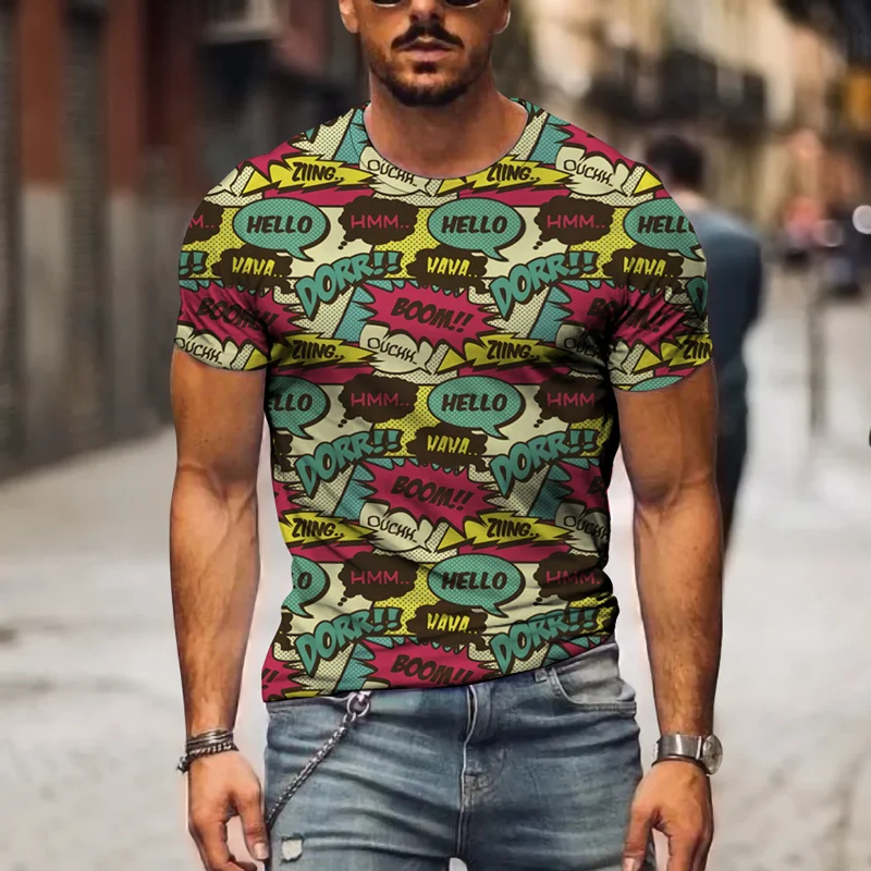 

2021 Summer Hot Sale Men's Novelty Ladies T-shirt 3d Printing Costume Shirt Cartoon Pattern Short-sleeved Summer T-shirt Male 5x