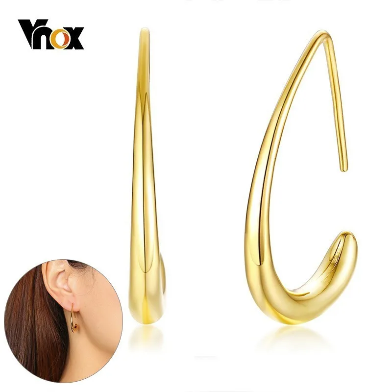 Женские серьги подвески в форме капли воды Vnox золотистые медные для