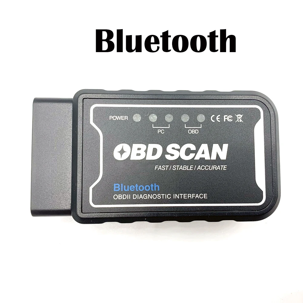 black with Bluetooth for launch Bluetooth ELM327 obd 2сканер WiFi V1.5 ELM 327 сканер для диагностика авто версия OBDII для Крутящий момент Автомобильный сканер - Цвет: black with Bluetooth