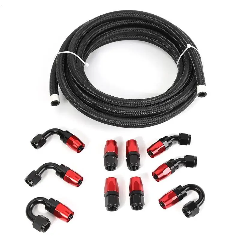 5 м/16 футов плетеная топливная линия 6AN масляный газовый Топливный Шланг Концевой