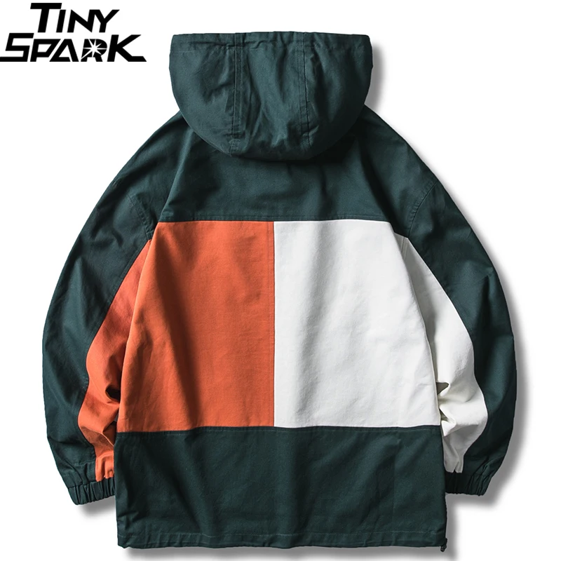 2019 уличная мужская куртка в стиле хип-хоп ветровка Ретро винтажный цветной блок