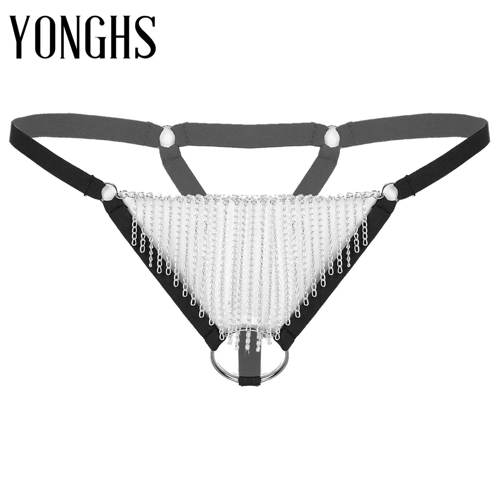 Нижнее белье мужское нижнее для секса стринги с металлической цепочкой бахромой