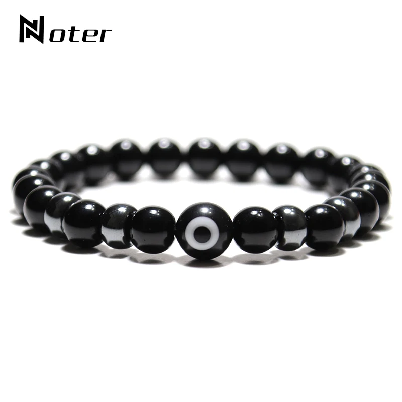 Новый дизайн браслет от сглаза для мужчин и женщин 8 мм натуральный обсидиановый