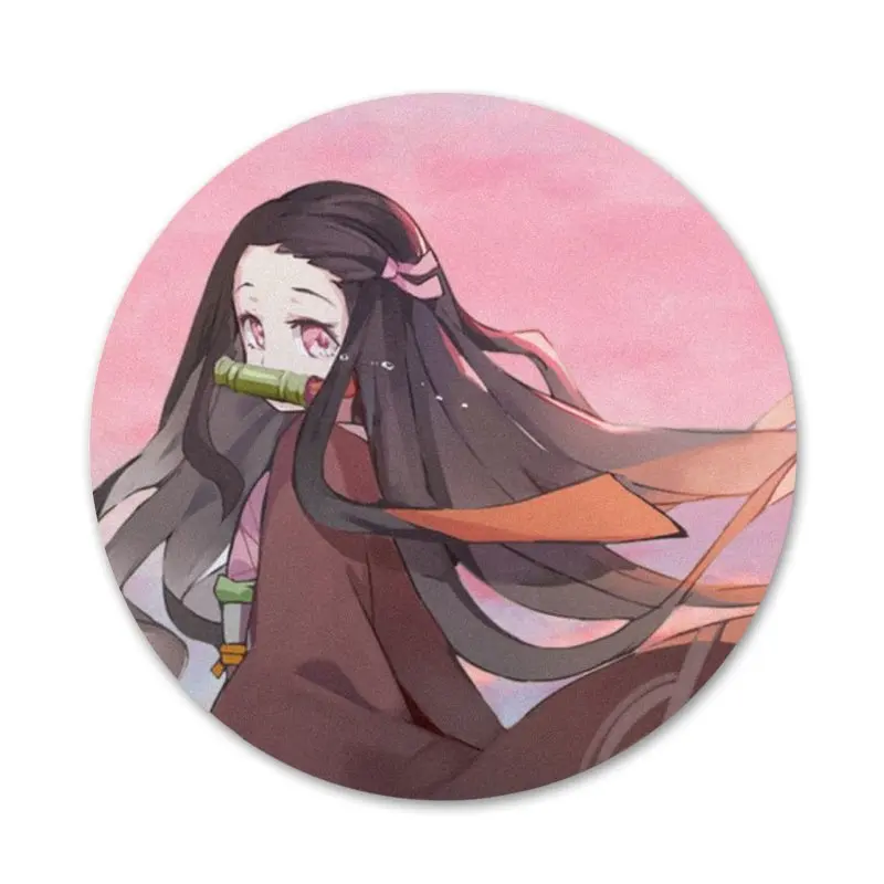 

58mm Kamado Nezuko girl Badge Brooch Pin Accessories For Clothes Backpack Decoration gift
