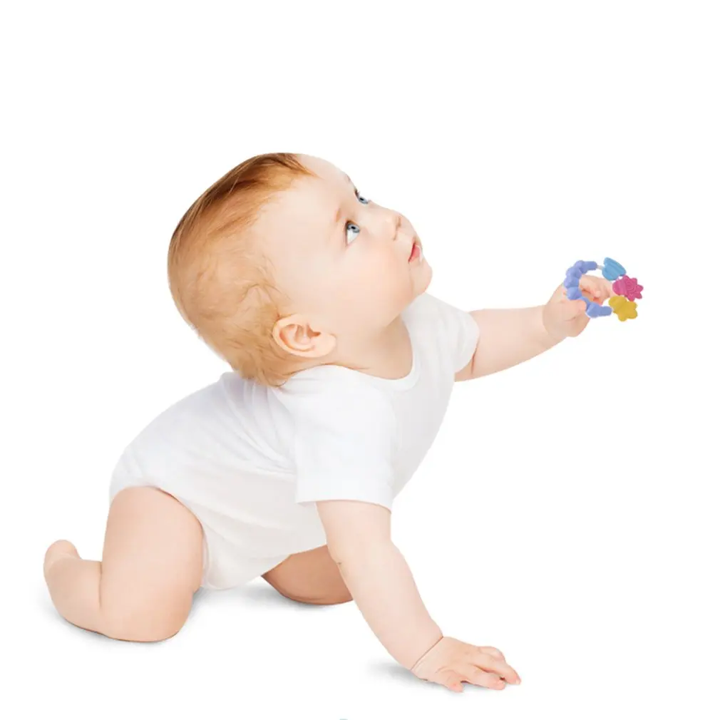 Baby Kid Toddler Teether Molar Rod Chew Toy Silicone Handbell Jingle Design Bell Stick | Мать и ребенок