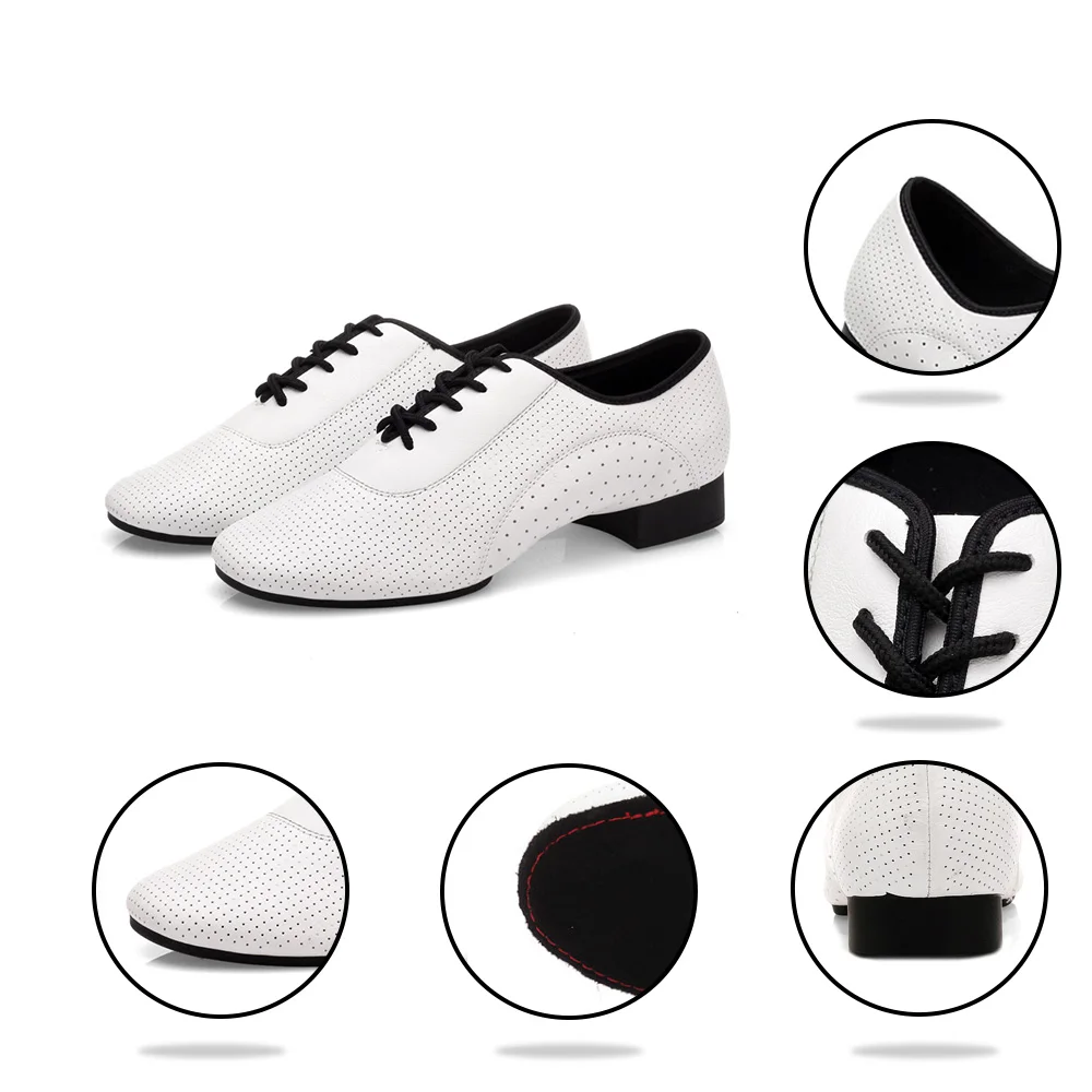 Men's Ballroom Dance Shoes Tango Jazz Latin Dancing Shoes For Boys Adults Soft PU 2CM Low Heel Party Shoes