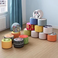 small stool wooden ottomans linen cotton shoes stool dining benches home work furniture sofa round armchair