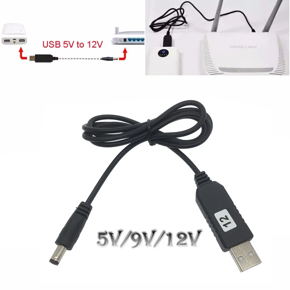1 м/3 3 фута 5 В/9/12 В повышающий силовой кабель USB-преобразователь напряжения для