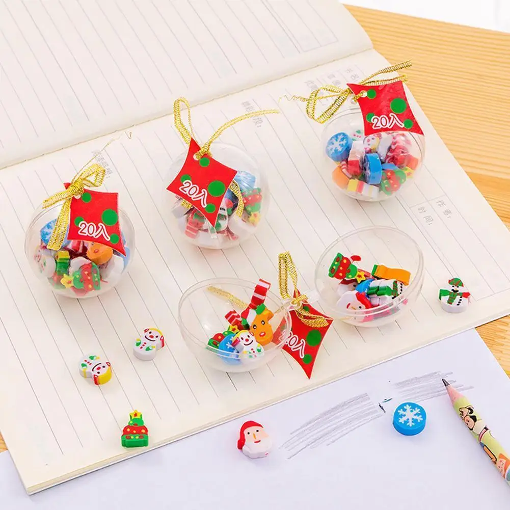 

Новинка 2021, милый Рождественский ластик, подарок в виде рождественского мини-шара, новые ластики, канцелярские принадлежности, дети, школьн...