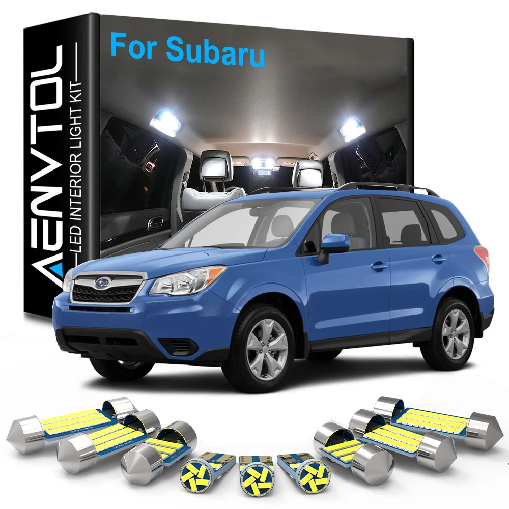 Светодиодная подсветка AENVTOL Canbus для салона Subaru Forester SH Impreza WRX STI Legacy Outback XV Crosstrek Baja