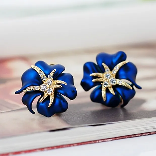 Женские серьги с морской звездой MOONROCY цвета розового золота синего и красного