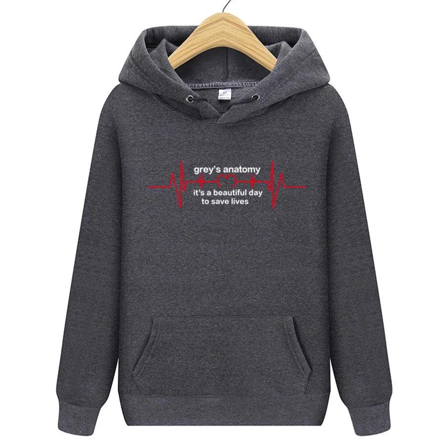 

CHAIYAO Men's Hoodies Hip Hop Hoodie Grey's Anatomy Casual Hoodie It's A Beautiful Day To Save Lives Men Women Hoodie Sweatshirt