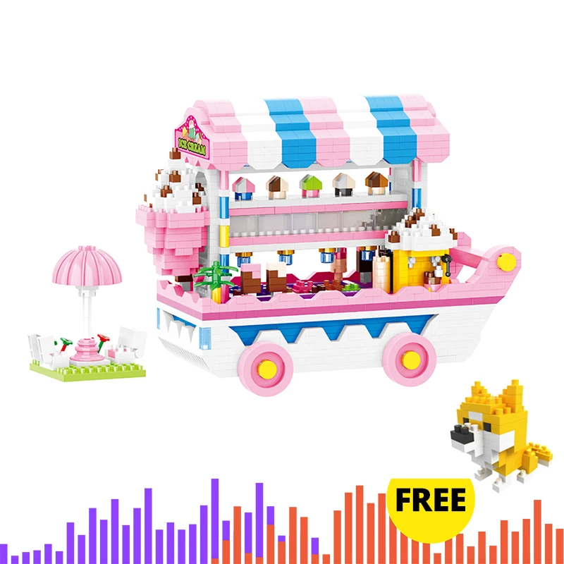 Бесплатная доставка ZRK Мини Строительные блоки для детей конфеты мороженое игра