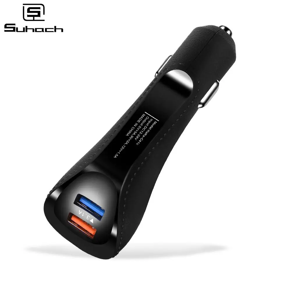 Фото Автомобильное зарядное устройство Suhach QC 3 0 быстрая зарядка с двумя USB-портами для