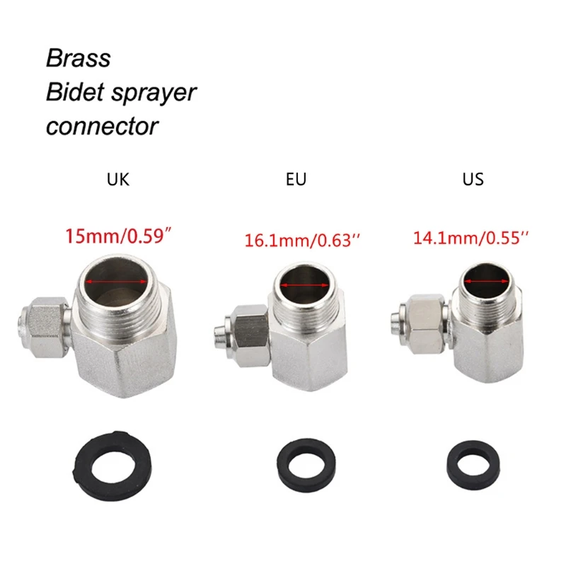 

Smart Toilet Bidet Seat Sprayer Connector UK EU Standard 1/2 3/8 Water Hose Adapter Bathroom Accessories