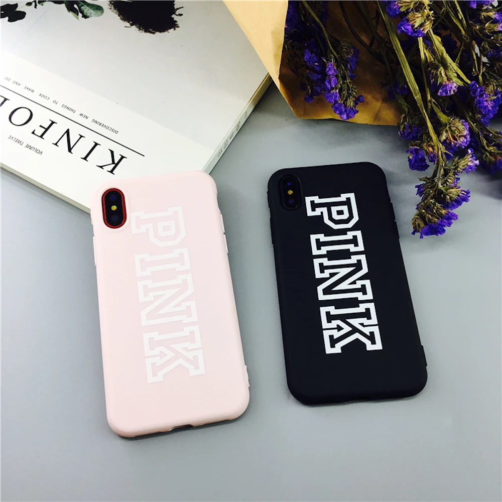 Brand NEW Logo PINK Fashion Soft Case for iPhone 11 11Pro 11ProMax X Xs XR XsMax 8Plus 8 7Plus 7 6 6s Plus Phone Cover Fundas | Мобильные