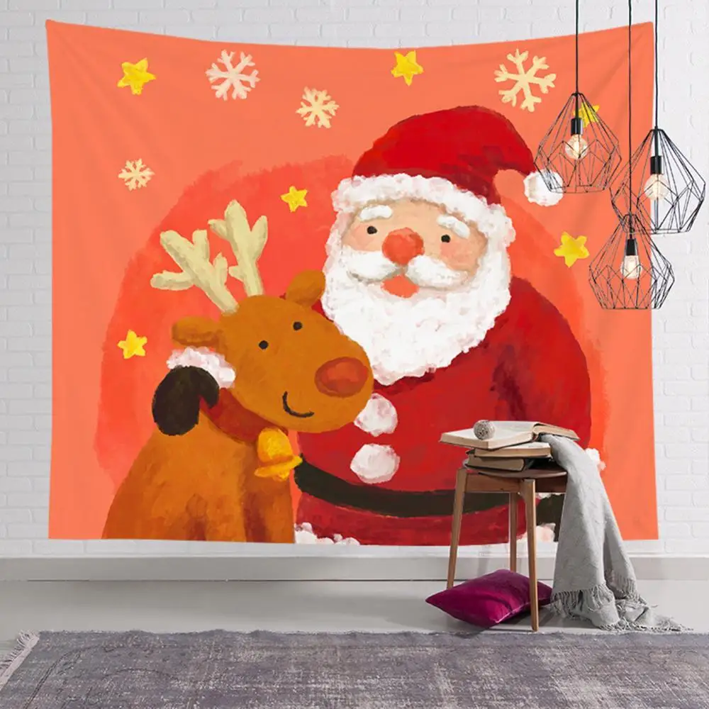 

Christmas Santa Claus Print Home Wall Tapestry Bedroom Backdrop Cloth Xmas Decor