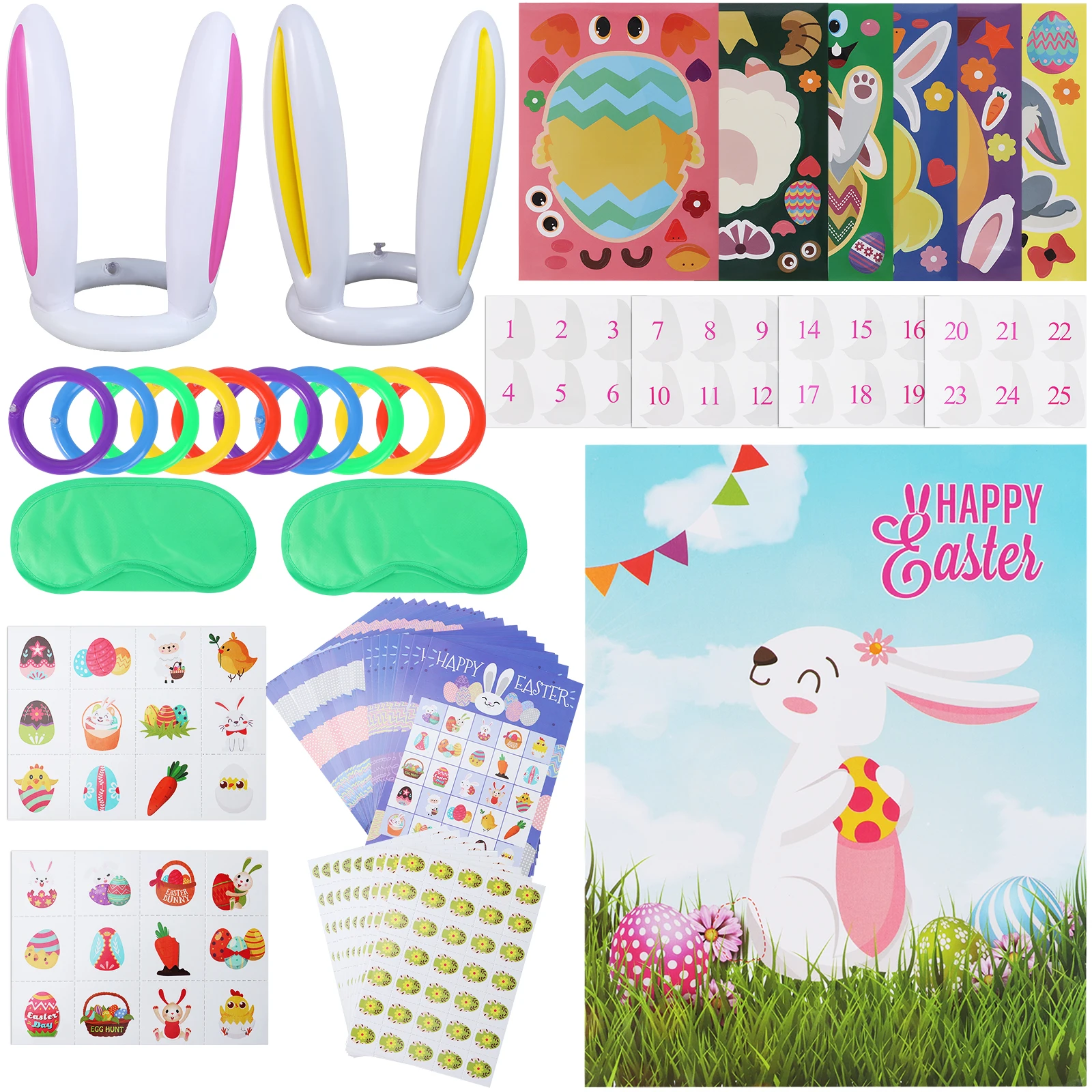 

New Easter Day Bingo Game Cards, 24-Players Bingo Card Games table game for couple family party board game Playing Cards gifts