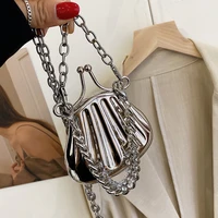 mini tote bag silver shell bag summer new metal womens designer handbag chain shoulder messenger bag lipstick bag purses