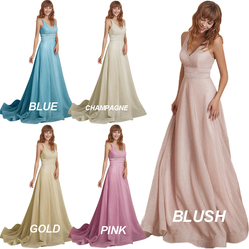 VKbridal сексуальное вечернее платье с v-образным вечернее платье ТРАПЕЦИЕВИДНОЕ Сверкающее платье для выпускного вечера Длинные вечерние платья со стразами реальное изображение