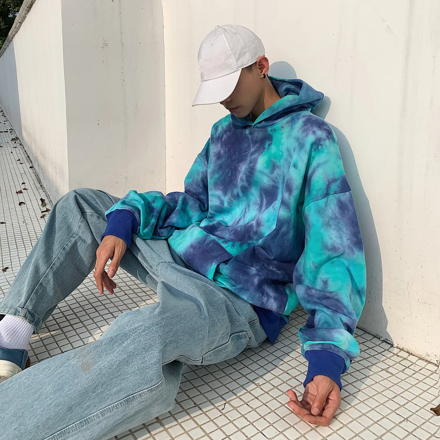 

2021 Autumn Harajuku Tie Dye Hoodie Men Clothing Men's Hoodies Hip Hop Male Sweatshirt Tie Dye Japanese Streetwear M-2XL