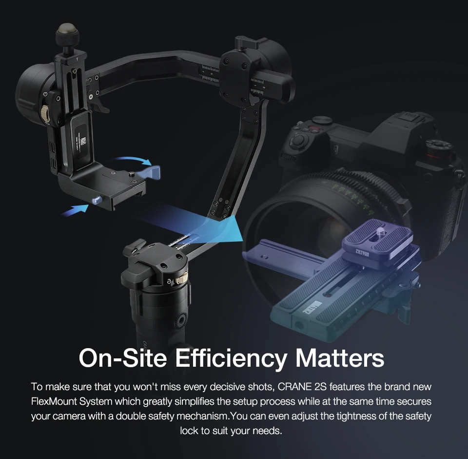 Zhiyun Crane 2S стабилизатор 3 осевой портативный монопод с шарнирным замком Bluetooth 5 0 для
