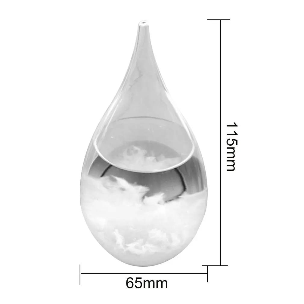 

65x115mm Transparent Droplet Storm Glass Water Drop Weather Storm Forecast Predictor Monitor Bottle Barometer Home Decor