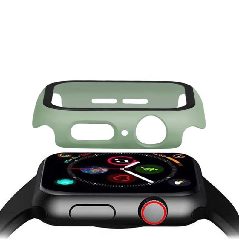 Стеклянный чехол с полным покрытием 360 для Apple Watch 41 мм 38 40 42 44 защитный iwatch S7 45