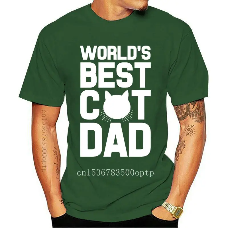 

New World's Best Cat Dad Mens Funny Unisex T-Shirt