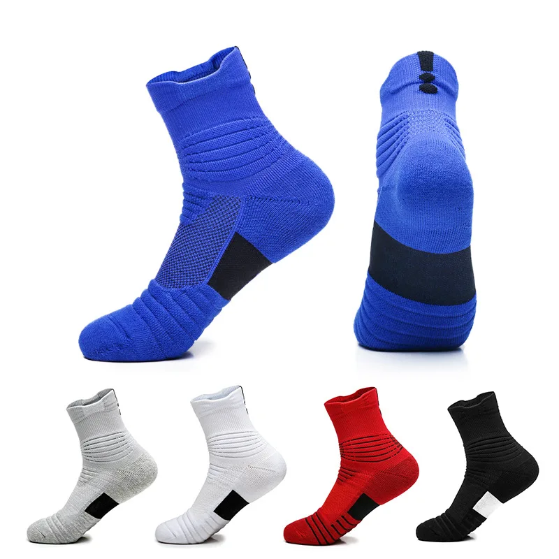 

1 Pair Men Thermal Sports Socks Cotton Cycling Basketball Running Winter Hiking Basket Tennis Ski Man Bike No Slip Skiing