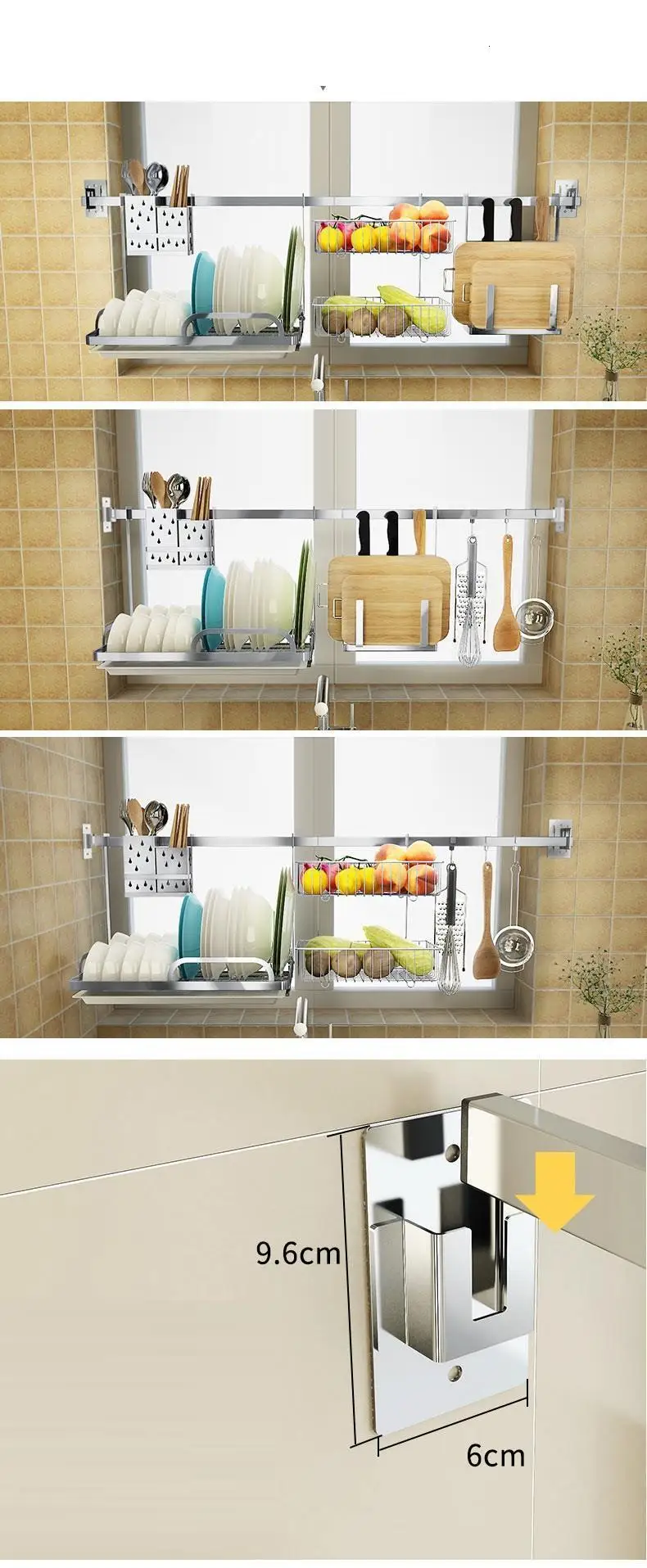 Дальность Организация сушилка для посуды Organizador Cocina нержавеющая сталь Cozinha кухня Mutfak кухонный стеллаж для хранения держатель