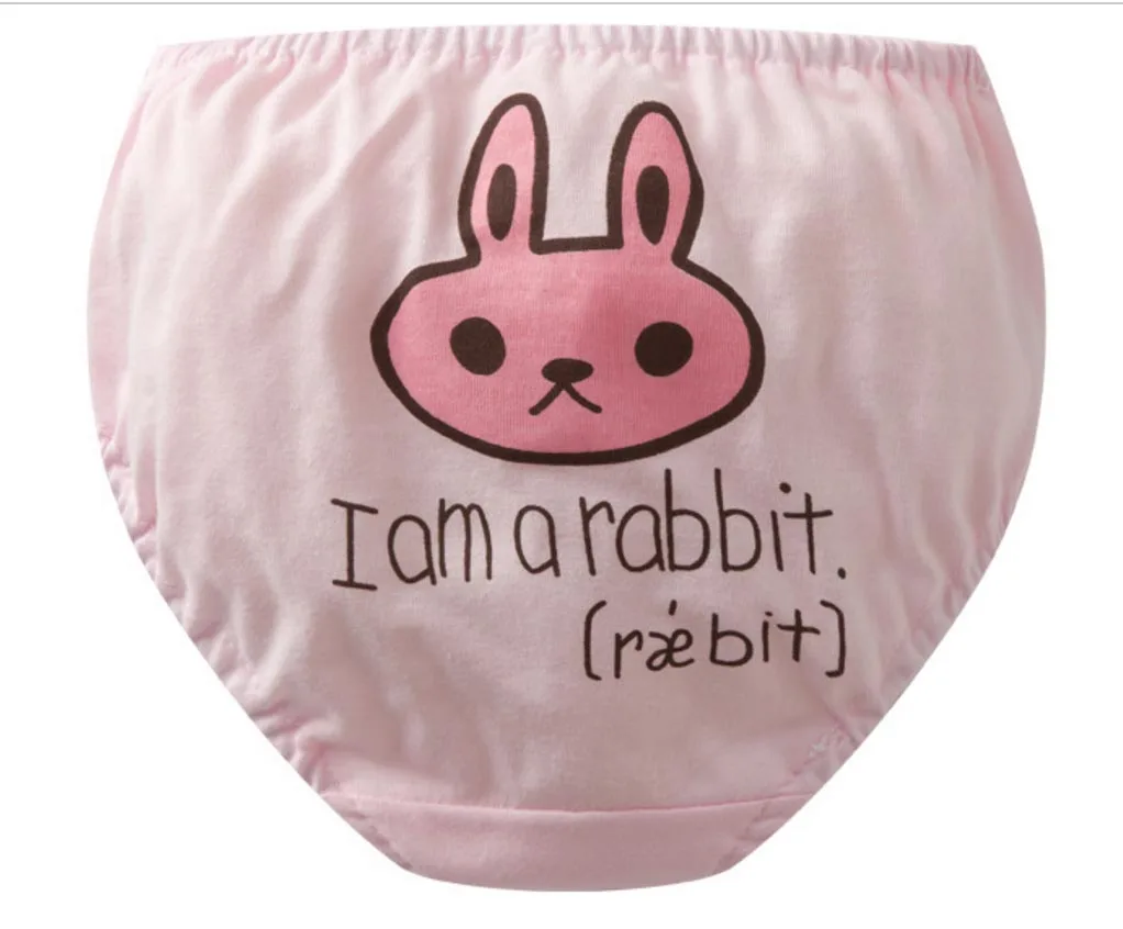 Детские трусы с рисунком кролика на спине детское хлопковое белье треугольными